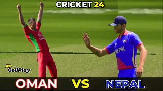 NEPAL VS OMAN  ODI PRACTICE MATCH 2024  NEP VS OMN LIVE MATCH  CRICKET 24 CRICKET24 [upl. by Nelhsa]