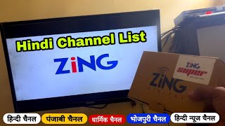 Zing Super FTA Box Channel List  Dish Tv Zing Channel List  Zing Super FTA Hindi Channel List [upl. by Ijic]