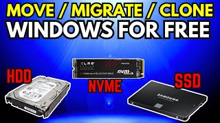 How to Migrate Windows to Another Drive For Free HDD SSD NVMe  Clone Windows 1110817 [upl. by Esya675]