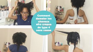 Comment demeler les cheveux afro crepus de type 4 tout en evitant la casse [upl. by Conner]