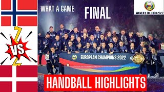 Denmark Vs Norway handball Highlights Final Womens EURO 2022 [upl. by Ahtnahc513]