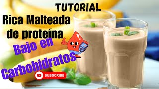 Malteada baja en Carbohidratos  licuado para diabéticos  Como cuidar la glucosa  diabetes [upl. by Niwrud]