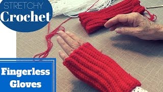 Single Crochet Fingerless Gloves Stretchy  Easy Mittens [upl. by Adeuga881]