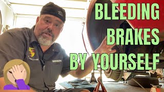 how NOT to bleed drum brakes by yourself without your WIFE Harbor Freight Brake Bleeder Review [upl. by Shere]