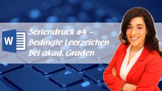 Seriendruck 4  Bedingte Leerzeichen bei akad Graden [upl. by Dewhirst]