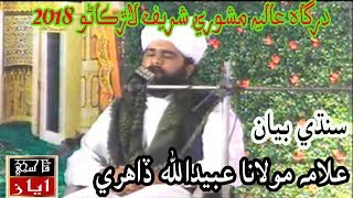 Allama Molana Ubedullah Dahri Sindhi Bayan  Dargah Mashori Sharif 2018 [upl. by Annairoc]