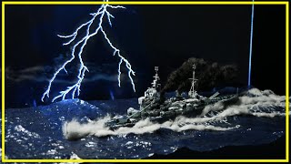 Diorama Making  Battleship Sailing on Stormy Sea HMS Duke of York at the North Cape [upl. by Anastos]