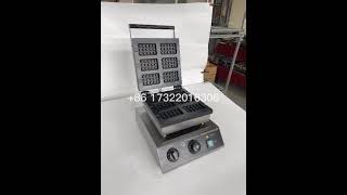 Electric Belgian Waffle Maker Commercial NonStick 6 Slicer Square Bubble Waffle Maker Machine [upl. by Funk788]