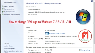 How to Add Own logo image in system Properties and windows 7 activation [upl. by Jacqueline]