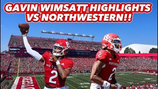 Rutgers QB Gavin Wimsatt highlights vs Northwestern  9323  Go Rutgers [upl. by Acilgna]