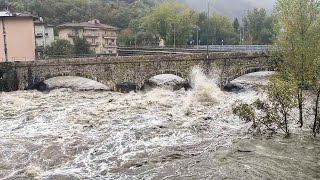 La piena del Brembo a Zogno Brembilla ed Ambria 10 ottobre 2024 [upl. by Berkman990]