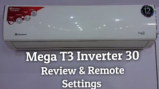 Dawlance  Mega T3 Inverter 30  Review  Remote Settings  Ac Self Cleaning System [upl. by Barncard]