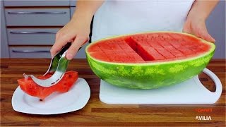 سكين و ملقط تقطيع البطيخ الى شرائح متساوية Angurello Slice melon [upl. by Tshombe]