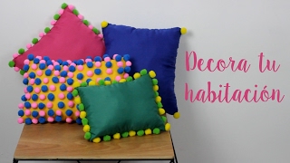 COJINES DECORATIVOS  COMO HACER COJINES PARA DECORAR TU HABITACION  Hablobajito [upl. by Anayik]