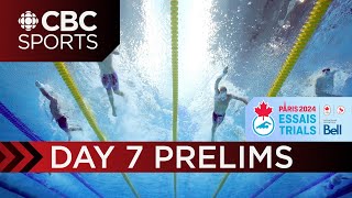 2024 Canadian Olympic amp Paralympic Swimming Trials Preliminaries  Toronto  Day 7  CBC Sports [upl. by Lehpar]