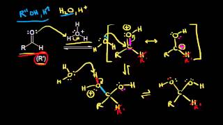 Acid and base catalyzed formation of hydrates and hemiacetals  Organic chemistry  Khan Academy [upl. by Margaret]