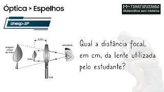 UNESPSP  Para observar uma pequena folha em detalhes um estudante utiliza uma lente esférica [upl. by Blinni]