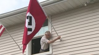 Man flying Nazi flag to protest Obama [upl. by Barmen]