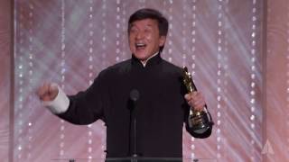 Jackie Chan receives an Honorary Award at the 2016 Governors Awards [upl. by Nytsirhc345]