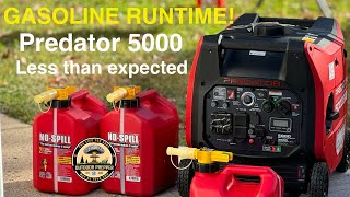 Predator 5000 Gasoline Runtime Test [upl. by Ellenyl891]