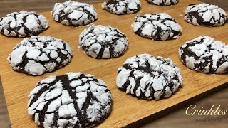 Easy CHOCOLATE CRINKLES Recipe  NO MIXER  Crispy Outside Moist amp Chewy Inside [upl. by Cornell]