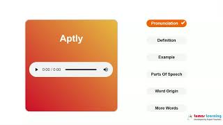 APTLY  Definition pronunciation grammar meaning  Practice grade 8 vocabulary [upl. by Celio38]