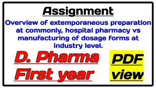 Overview of extemporaneous preparation at community hospital pharmacy manufacturing of dosage forms [upl. by Sitoeht]