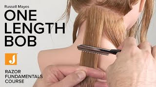 Jatai Feather Razor Fundamentals Course  Class 2  One Length Bob [upl. by Knipe354]