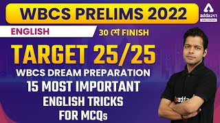 WBCS Preparation  15 Most Important English Tricks MCQs  WBCS Prelims Exam 2022 [upl. by Neirad65]