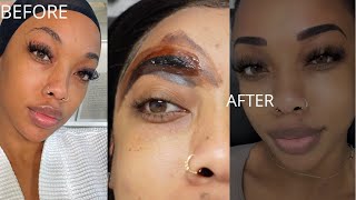 GETTING MY EYEBROWS MICROSHADEDHEALING PROCESS DAYBYDAY  TOUCH UP Vlog [upl. by Sneve]