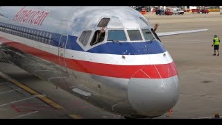 4K Last Arrival and Pushback  American Airlines McDonnell Douglas MD80 at Chicago OHare [upl. by Schoening]