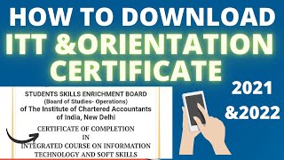 HOW TO DOWNLOAD CA ITT amp OP CERTIFICATE ONLINE FROM MOBILE LAPTOP  ICAI ICITSS COURSE DETAILS [upl. by Beatrisa]