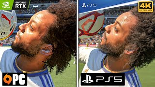 FIFA 22 PS5 vs PC 4K MAX SETTINGS  Graphics Gameplay Celebrations etc [upl. by Aitra]