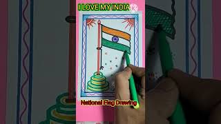 Indian National Flag DrawingNational Flag artTricolour DrawingTriranga pataka drawing [upl. by Akehs]