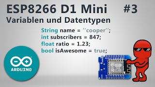 ESP8266 Arduino IDE Variablen und Datentypen  Tutorial deutsch [upl. by Umberto]