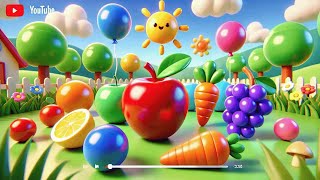 Learn Colors with Fun 3D Objects  Educational Song for Kids [upl. by Grane]