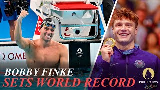 Bobby Finke Sets New World Record in 1500meter Freestyle Gregorio Paltrinieri Silver [upl. by Hilaire322]