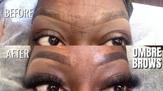 OMBRÉ SHADING BROWS BEFORE amp AFTER  HEALING PROCESS DAYS 121 [upl. by Llemmart]