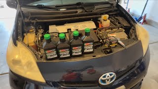 Complete Amsoil oil change and filter on a 2012 Toyota Prius with Liquimoly engine flush amp Ceratec [upl. by Nathanil676]