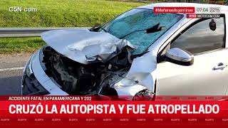 ACCIDENTE y MUERTE en PANAMERICANA UN HOMBRE CRUZÓ y fue ATROPELLADO por un AUTO [upl. by Micheil2]