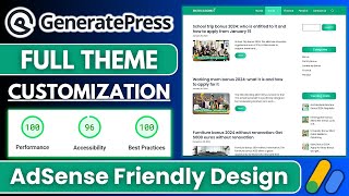 How to Customize GeneratePress Theme  GeneratePress Full Theme Customization 2024 [upl. by Nnylyrehc]