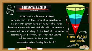 Differential Calculus Feliciano and Uy Exercise 37Time Rates Frustum of a Cone [upl. by Tomlin]