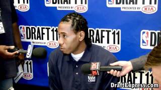 Kawhi Leonard  2011 NBA Draft  Media Day Interview [upl. by Bibbye]