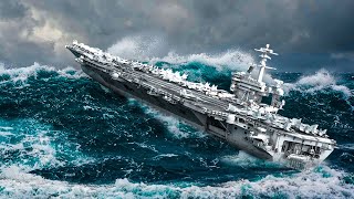 Why MONSTER WAVES Cant Sink US Navys LARGEST Aircraft Carriers During Rough Seas [upl. by Lyndes]