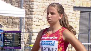 Womens Long Jump Final European Athletics U18 Championships Jerusalem 2022  Laura Martinez [upl. by Starbuck]