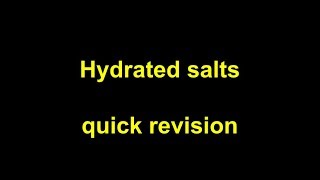 Quick Revision  Hydrated Salts [upl. by Kreegar193]