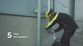 Rigid lifeline Securail pro vertical installation on ladder tutorial [upl. by Htennek]