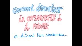 Montrer la Coplanarité de 4 points avec des coordonnées Terminale [upl. by Haelahk]