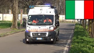 RARE Ambulance transporting with siren and lights  Croce Azzurra Caronno Pertusella 162 [upl. by Catriona]