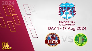 🔴 LIVE Leeward Islands v Guyana  Day 1  CWI Men’s Under 17 2Day Championships 2024 [upl. by Letti]